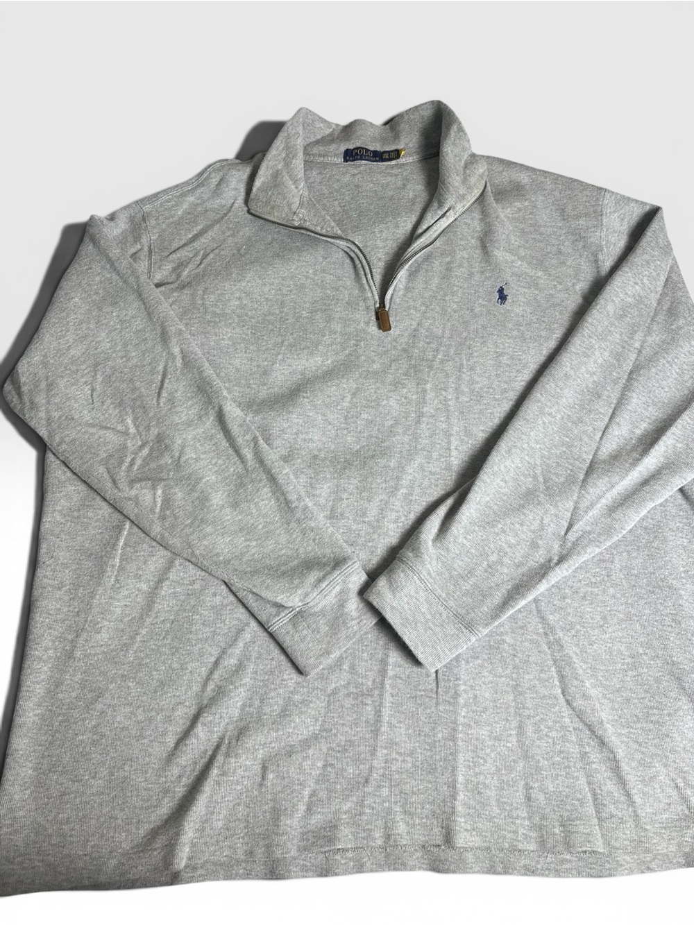 Polo Ralph Lauren Gray Quarter Zip Sweatshirt 3XB Big Pony Logos